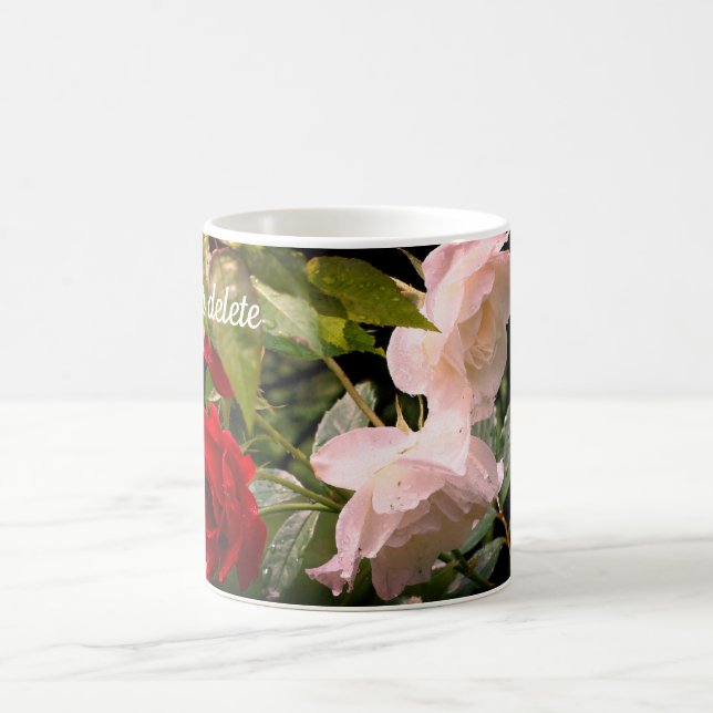 Drenched Roses Personalized Coffee Mug (Center)