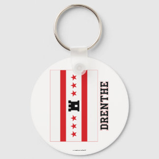 Drenthe Flag with name Keychain