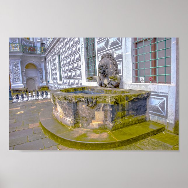 Dresden Castle Lion Fountain, Germany Poster (Front)
