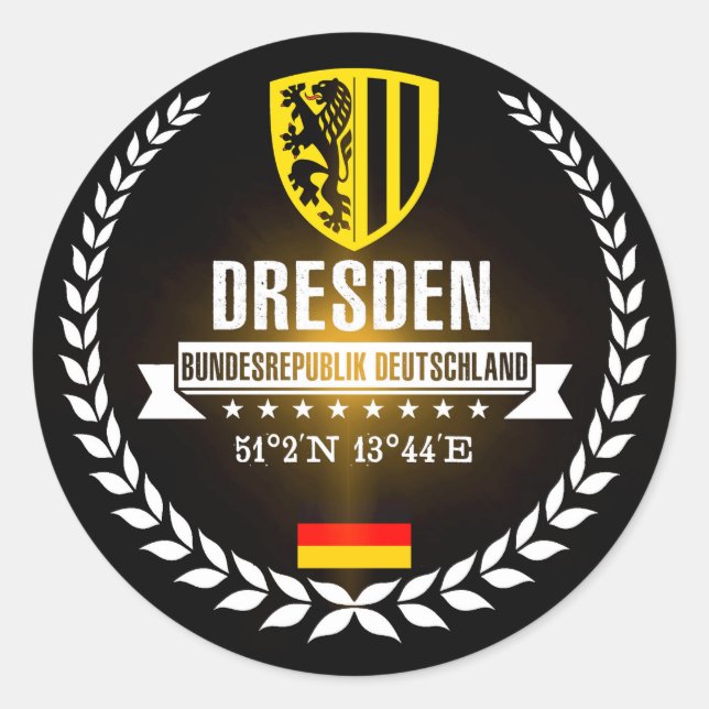 Dresden Classic Round Sticker (Front)