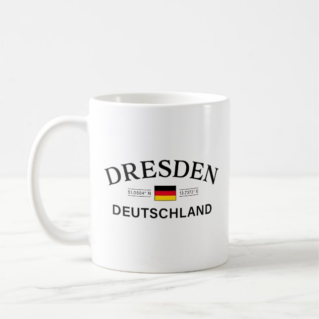 Dresden Deutschland Coordinates German Coffee Mug (Left)