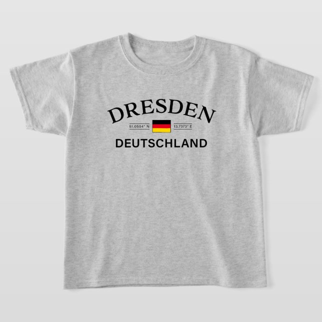 Dresden Deutschland Coordinates German Kids T-Shirt (Laydown)