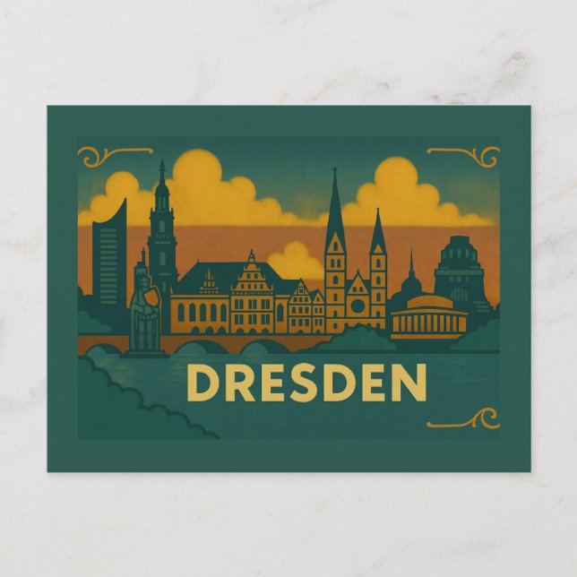 Dresden Germany City Art Postcard (Front)