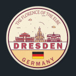 Dresden Germany City Skyline Emblem Magnet<br><div class="desc">Dresden minimalist,  colorful art design featuring monuments and landmarks of the city in Germany.</div>