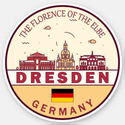 Dresden Germany City Skyline Emblem Sticker