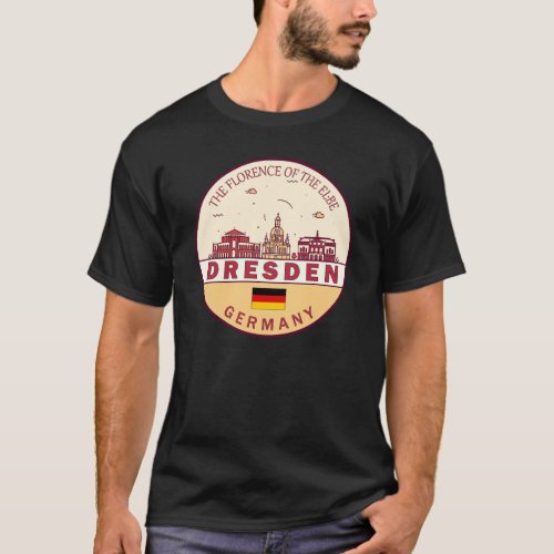 Dresden Germany City Skyline Emblem T_Shirt