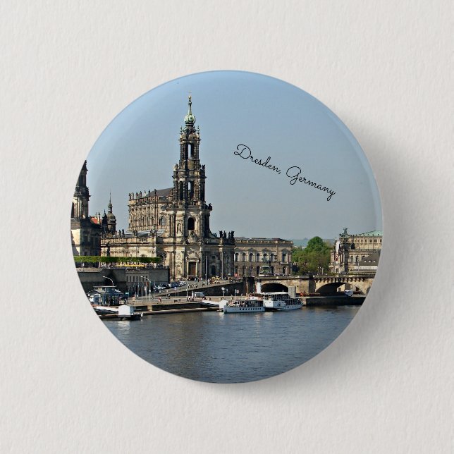 Dresden, Germany cityscape Button (Front)