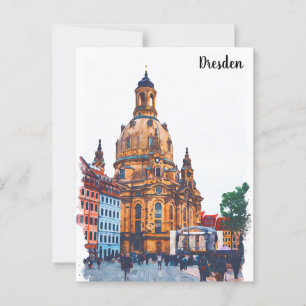 Dresden Germany Frauenkirche City View Postcard