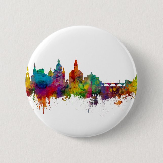 Dresden Germany Skyline Button (Front)