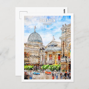Dresden Germany Travel Place Watercolor Postcard