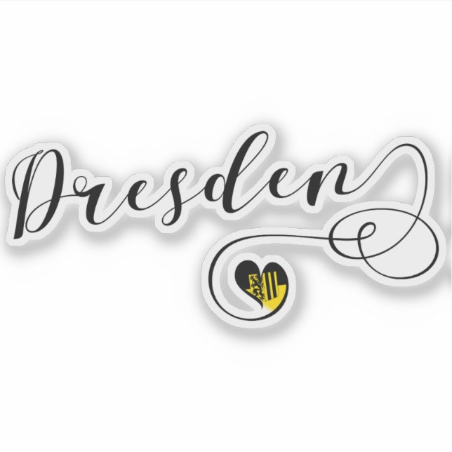 Dresden Heart Flag Sticker (Front)