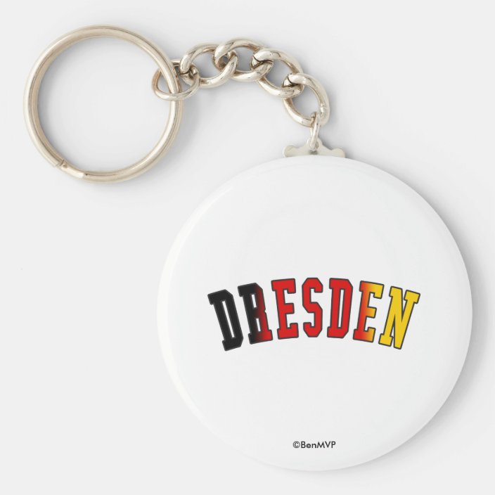 Dresden in Germany National Flag Colors Keychain