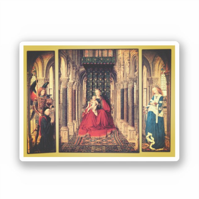 Dresden Triptych (by Jan van Eyck, 1437) Sticker (Front)