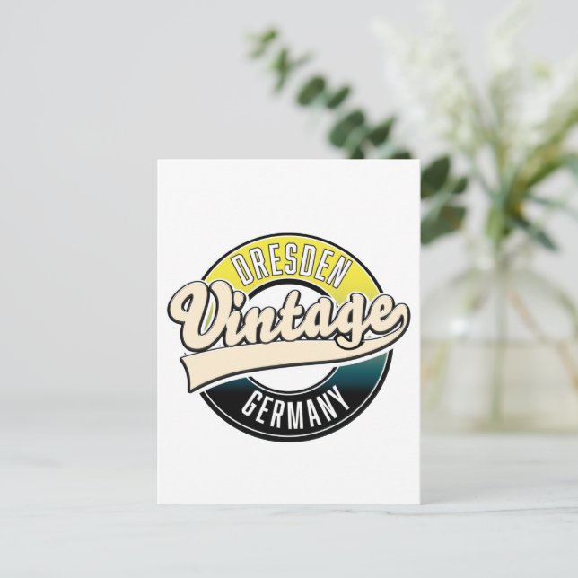 Dresden vintage style logo postcard (Standing Front)