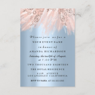 Dress Bridal Shower Sweet 16th Blue Rose Blush Invitation