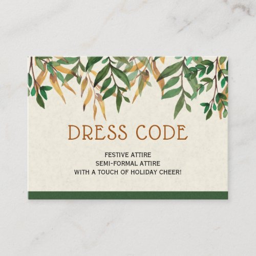 Dress Code Enclosure Card