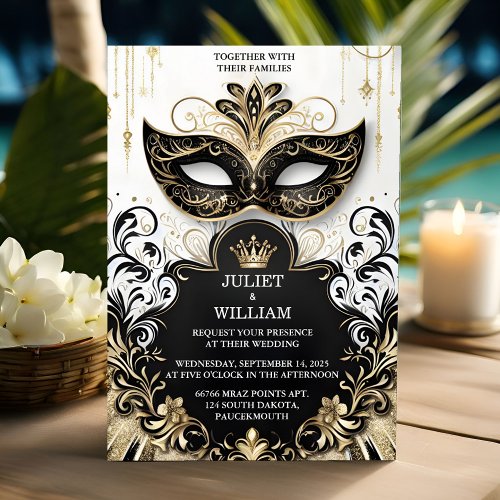 Dress Code Prom Costume Masquerade Ball Wedding Invitation