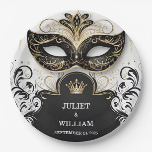 Dress Code Prom Costume Masquerade Ball Wedding Paper Plates