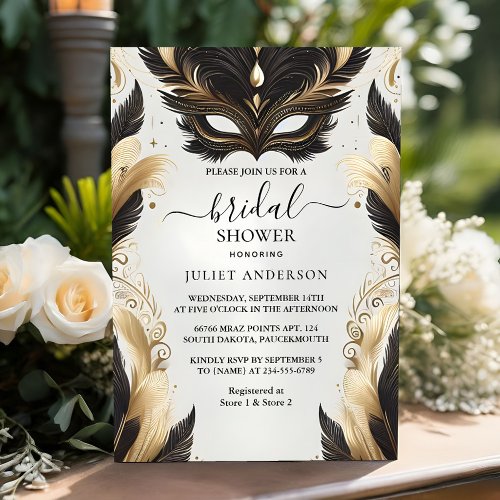 Dress Code Prom Masquerade Ball Bridal Shower Invitation