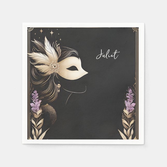 Dress Code Prom Masquerade Ball Bridal Shower Napkins (Front)