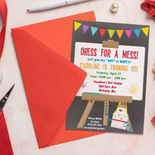 Dress for a Mess, Art Party Invitation