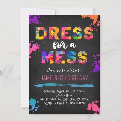 Dress for a Mess Paint Art Invitation