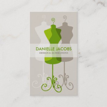 Dress Form Alteration & Fashion Design Card Green by charmingink at Zazzle