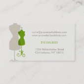 Dress Form Alteration & Fashion Design Card green (Back)