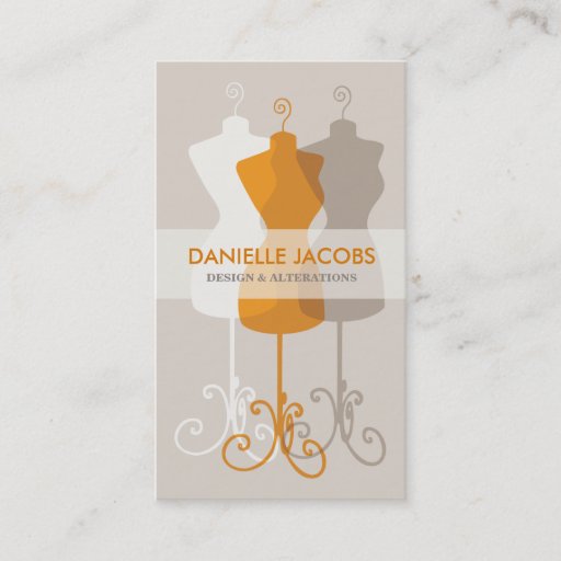 Customizable Dress Form Alteration &amp; Fashion Design Card Business Card Template
