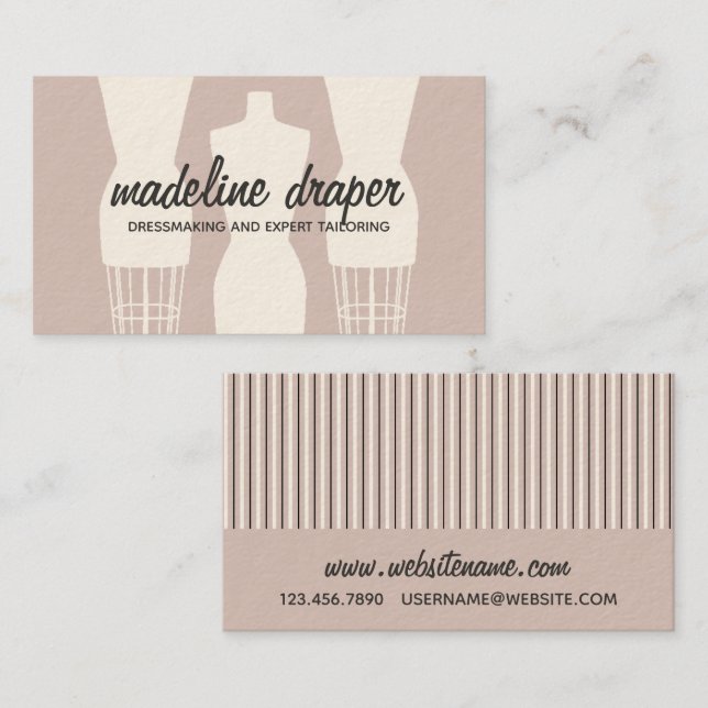 Dress Form Fashion Designer Business Card Template | Zazzle
