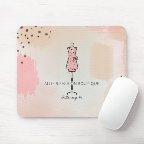 Dress Form Logo Pink Abstract Fashion Business Mouse Pad