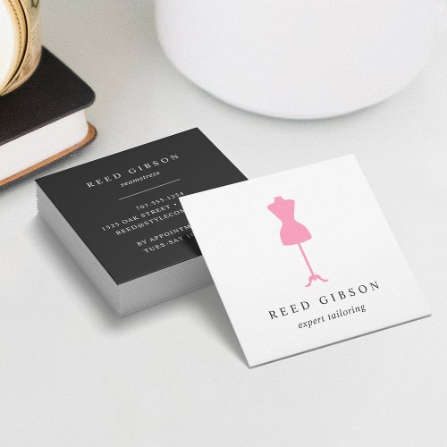 Dress Form  Seamstress Tailor Designer Square Business Card