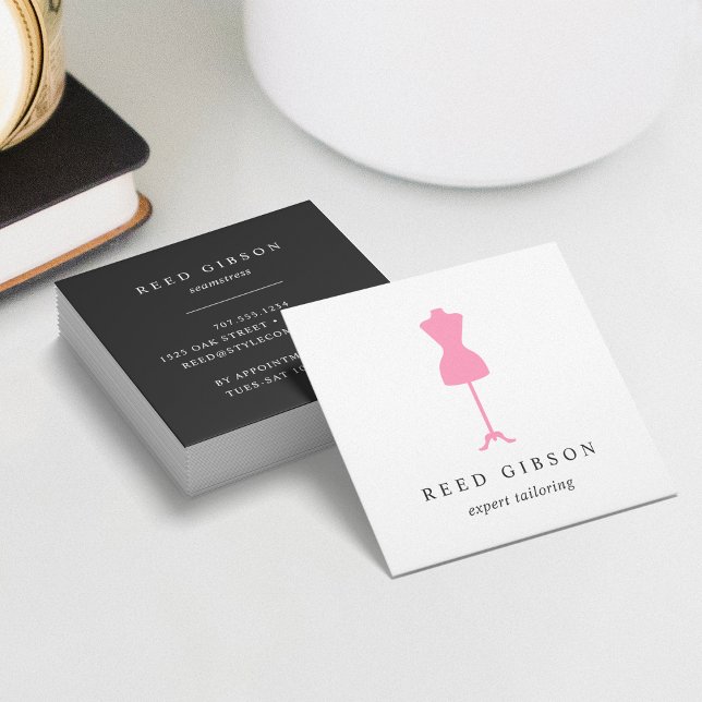 Dress Form | Seamstress Tailor Designer Square Business Card (Creator Uploaded)