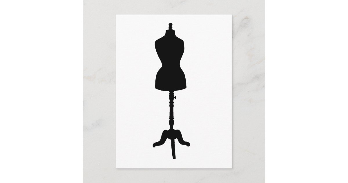 Dress Form Silhouette II Postcard Zazzle
