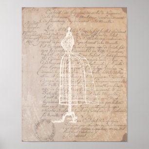 Dress Form Vintage Letter Poster