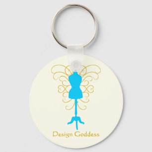 Dress Form with Swirls - Design Goddess Keychain