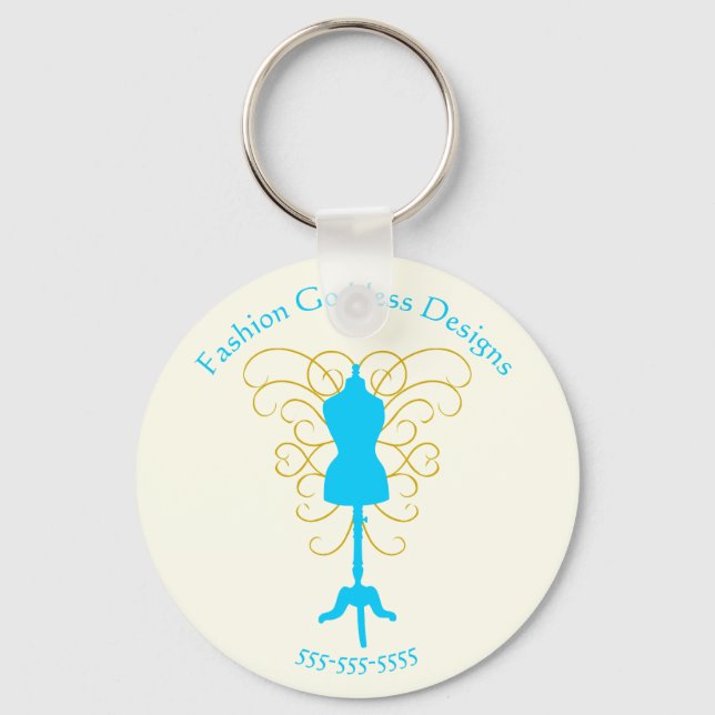 Dress Form with Swirls - Design Goddess Keychain (Front)