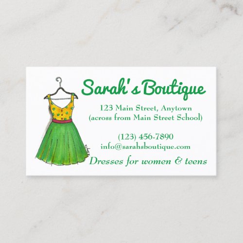 Dress Hanger Wardrobe Clothing Shopping Boutique Business Card