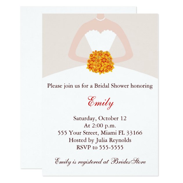 Dress Invitation Fall Bridal Shower