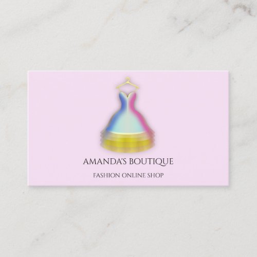 Dress Logo Fashion Boutique Event Gold Purple  Business Card