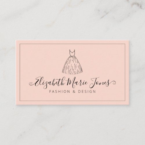 Dress Mannequin Blush Pink Minimalist Girly Script Business Card