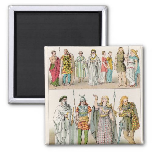 Dress of the Britons Gauls and Germans Magnet
