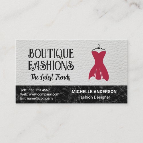 Dress on Coat Hanger  Fashions Business Card