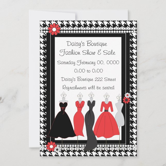 Dress Shop Daisy Theme Invitation (Front)