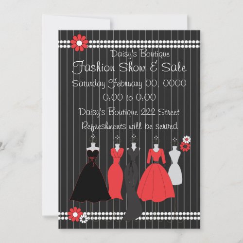 Dress Shop Daisy Theme Invitation