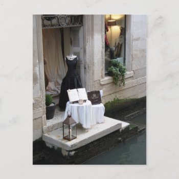 Dress Shop On Canal In Venice Postcard by DarkChocolateQueen at Zazzle