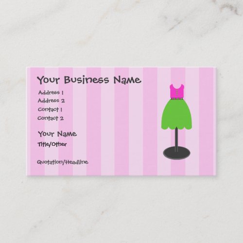Dress Shop Pink Business Cards