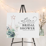 Dress Succulents Greenery Bridal Shower Welcome Foam Board<br><div class="desc">Watercolor succulents greenery bridal shower welcome sign</div>