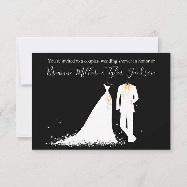 Dress & Tux - 3x5 Couples' Wedding Shower Invitation (Front)