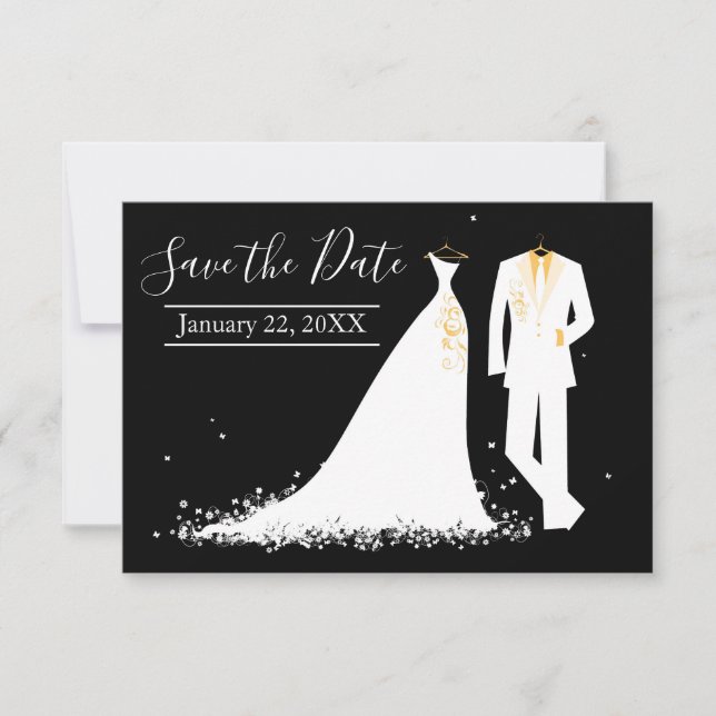 Dress & Tux - 3x5 Save the Date Invitation (Front)